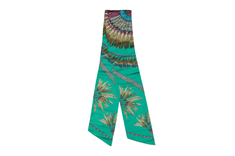 Hermès Teal Brazil Silk Maxi Twilly