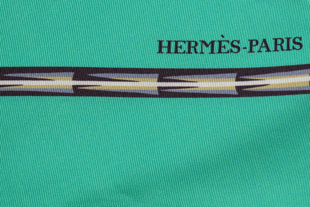 Hermès Teal Brazil Silk Maxi Twilly