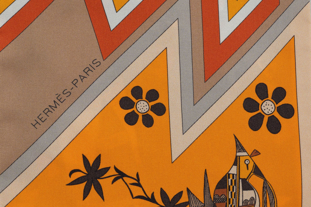 Hermès "Black Kachinas" Maxi Twilly