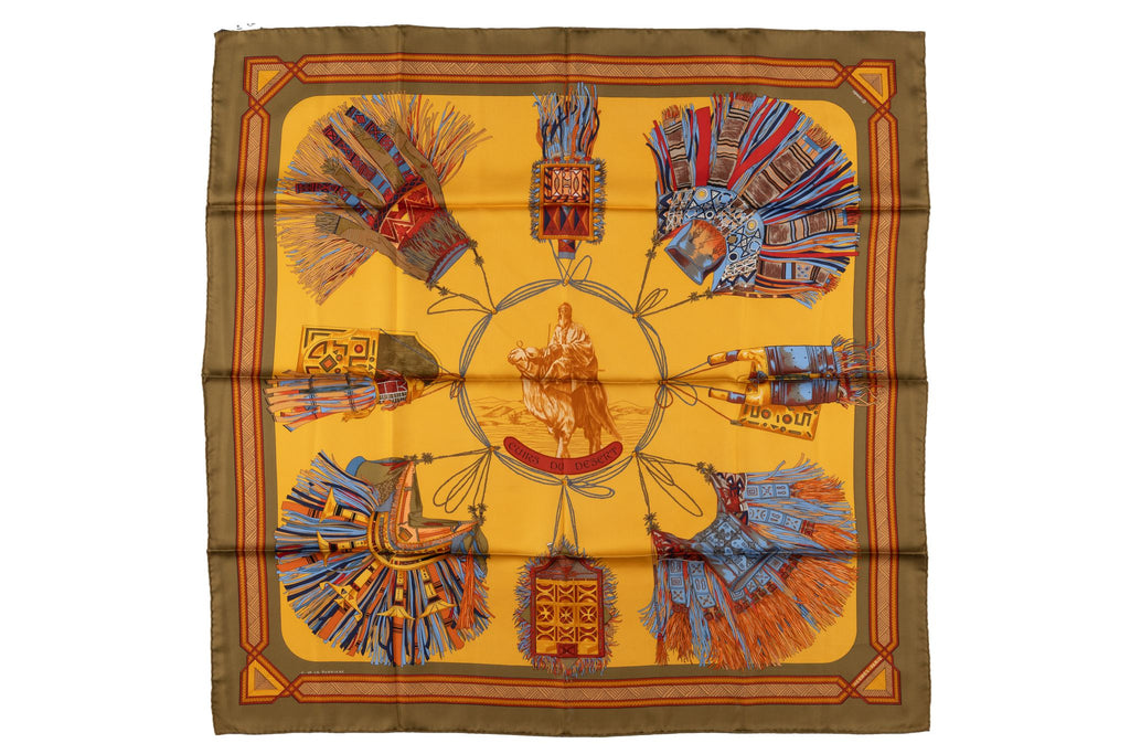 Hermès âœCuirs du Desertâœ Silk Scarf