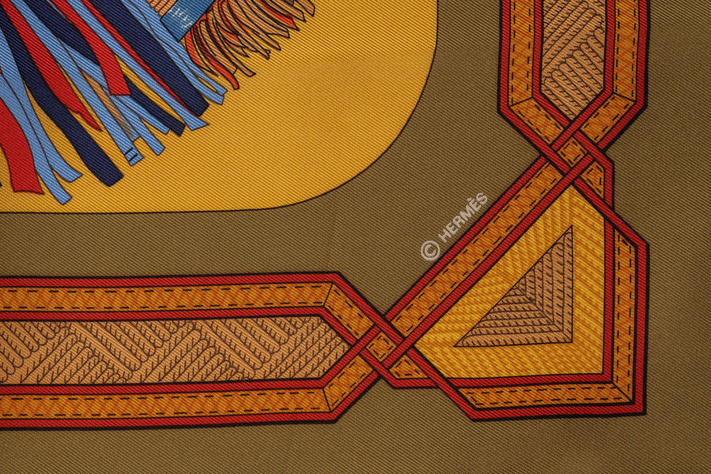 Hermès âœCuirs du Desertâœ Silk Scarf