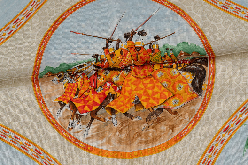 Hermès âœCavaliers Peulsâœ Silk Scarf