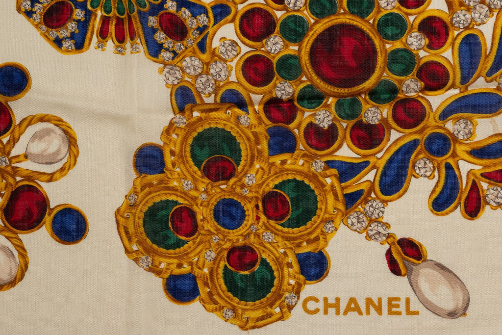 Chanel Gripoix Jewellery Wool Shawl