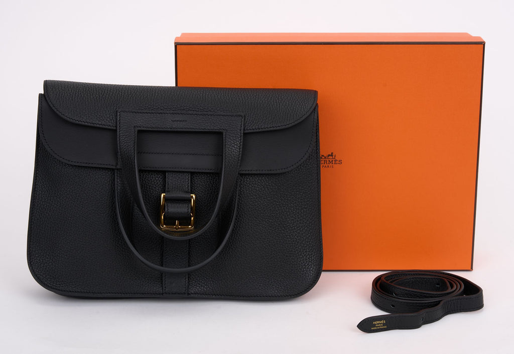 Hermès Black Togo Halzan 31 Caban