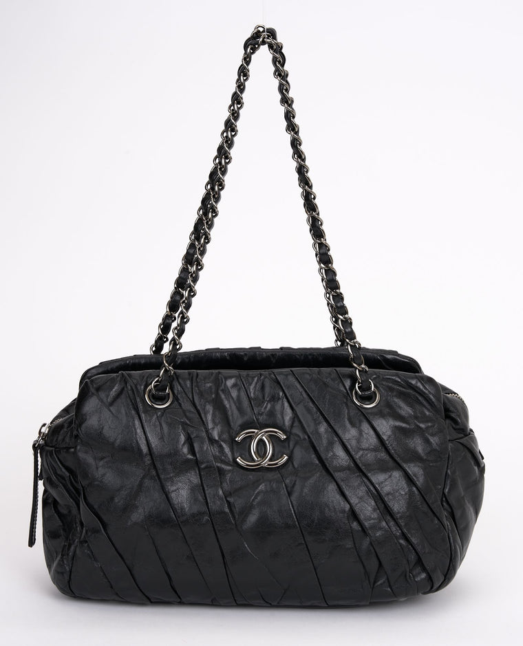 Chanel Black Twisted Leather Shoulder