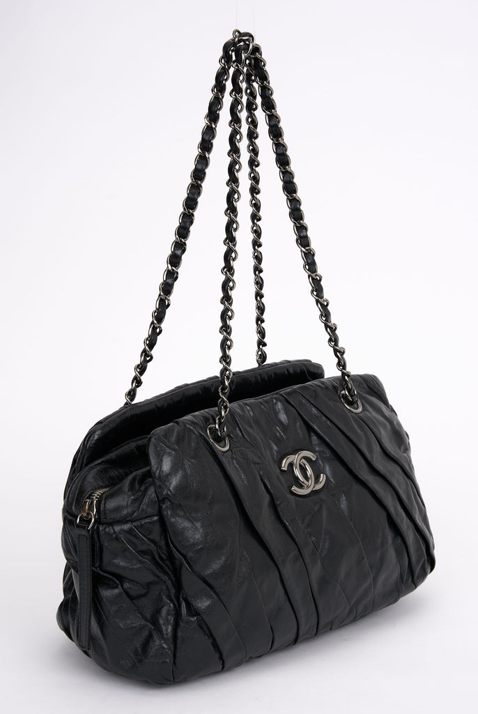 Chanel Black Twisted Leather Shoulder
