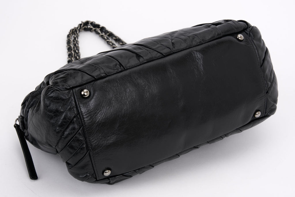 Chanel Black Twisted Leather Shoulder