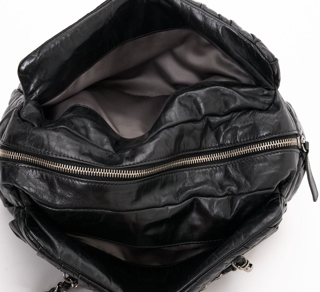 Chanel Black Twisted Leather Shoulder