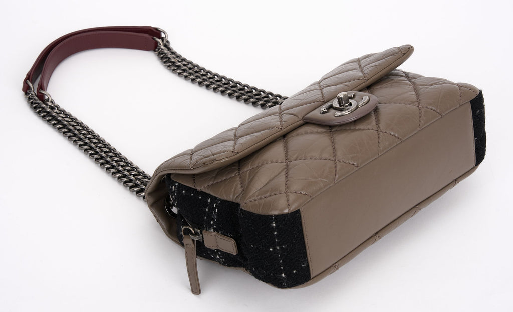 Chanel Taupe Tweed Portobello Flap Bag