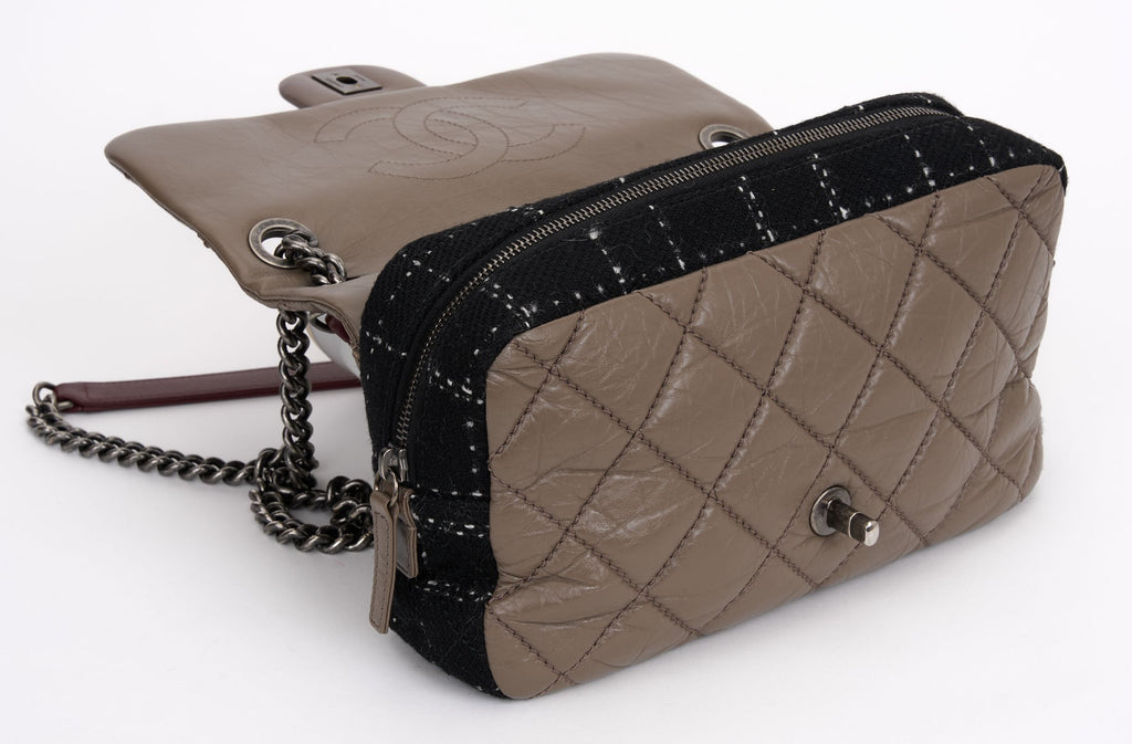 Chanel Taupe Tweed Portobello Flap Bag