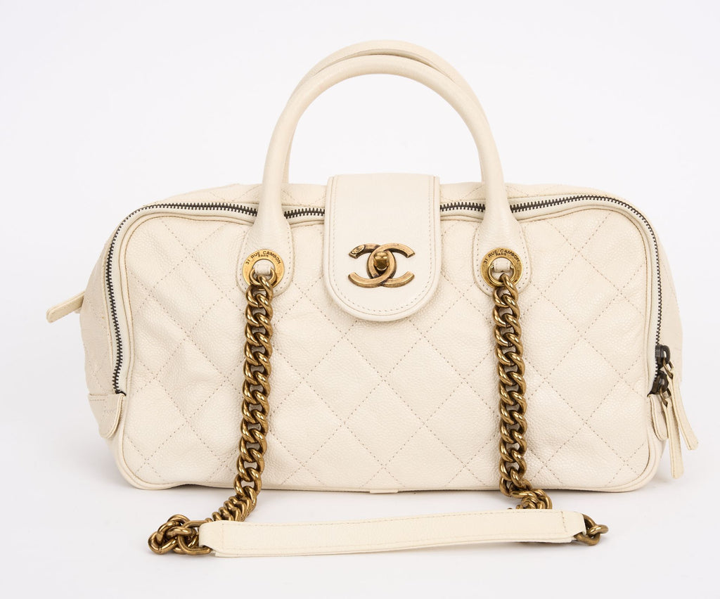 Chanel Cream Gold Shiva Bowling Bag