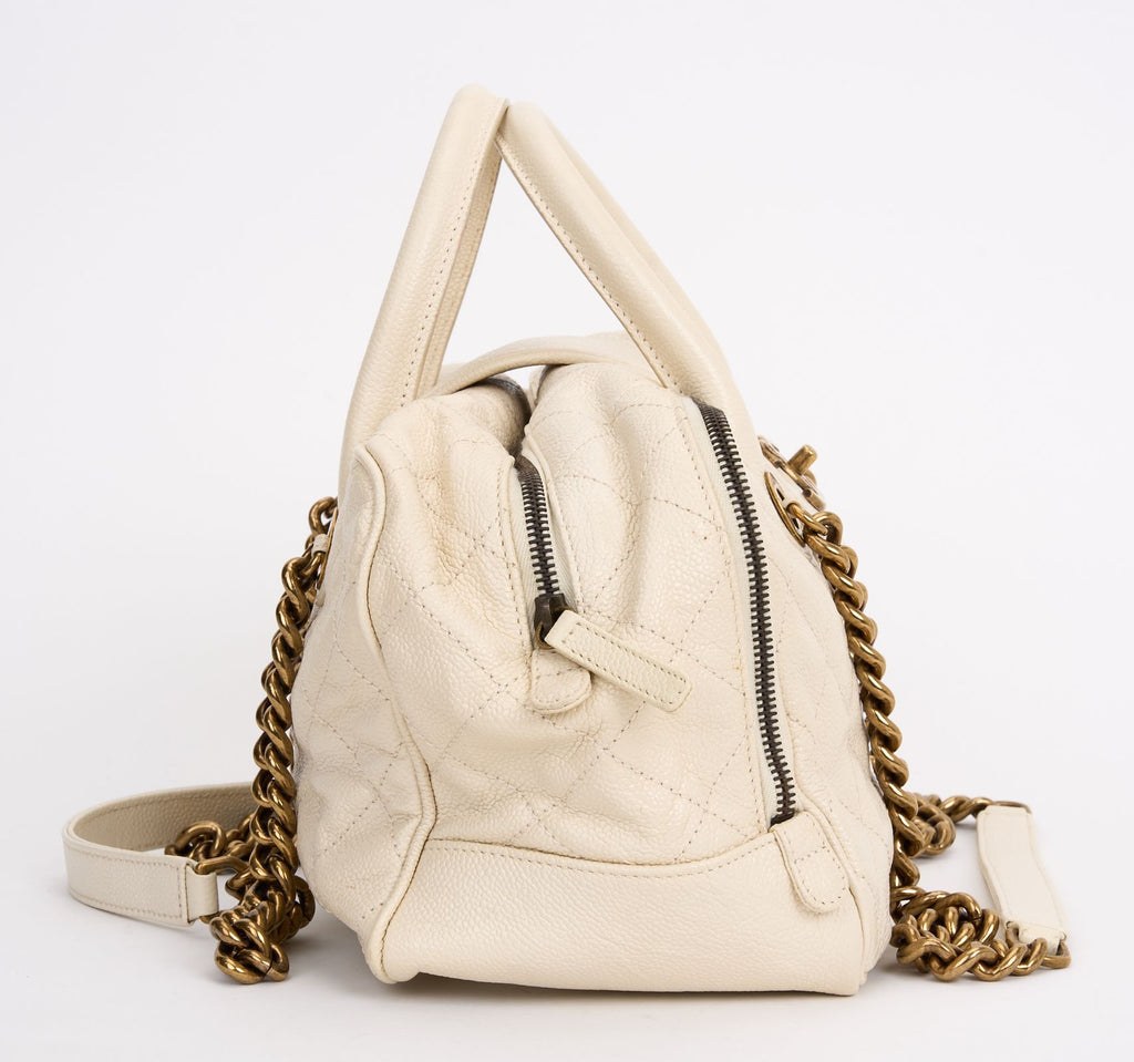 Chanel Cream Gold Shiva Bowling Bag