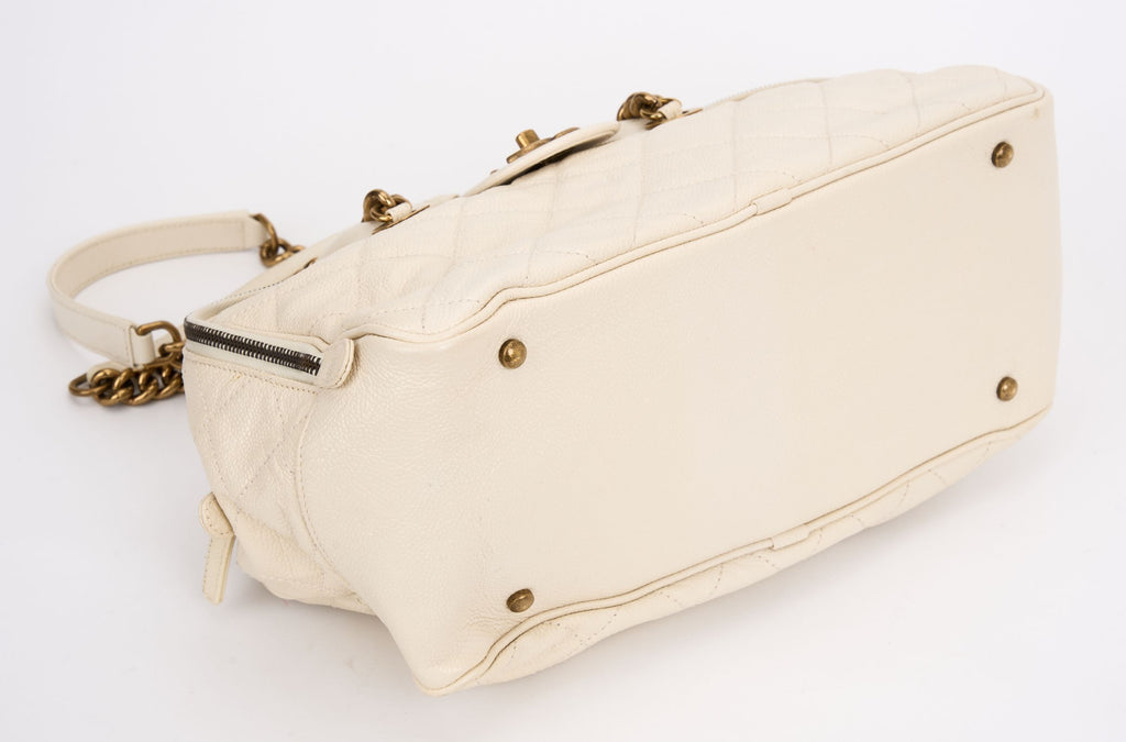 Chanel Cream Gold Shiva Bowling Bag