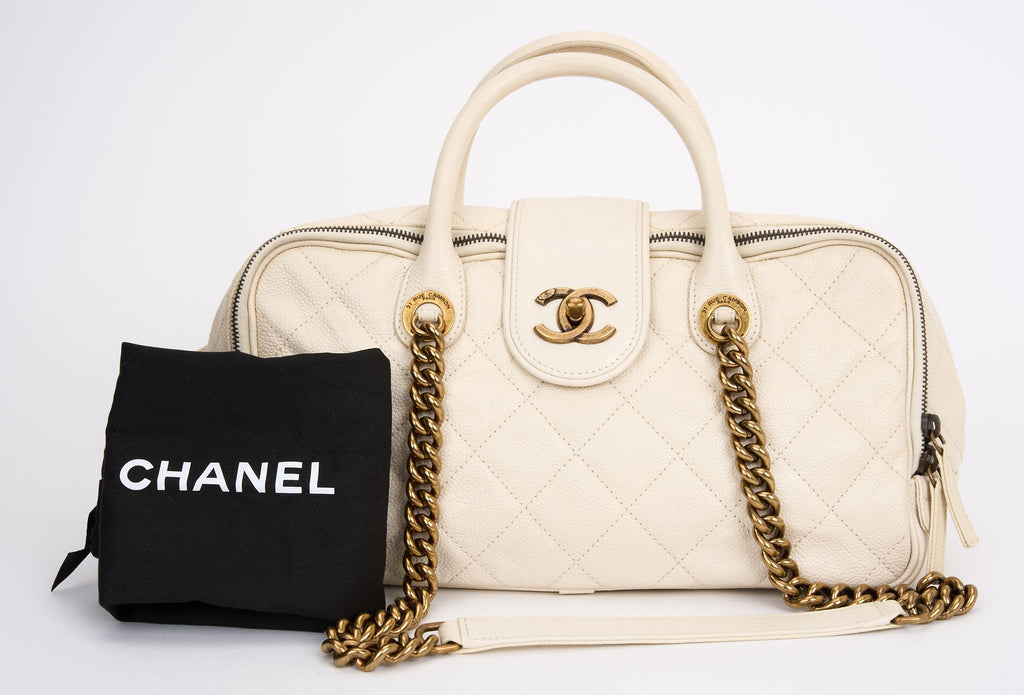Chanel Cream Gold Shiva Bowling Bag