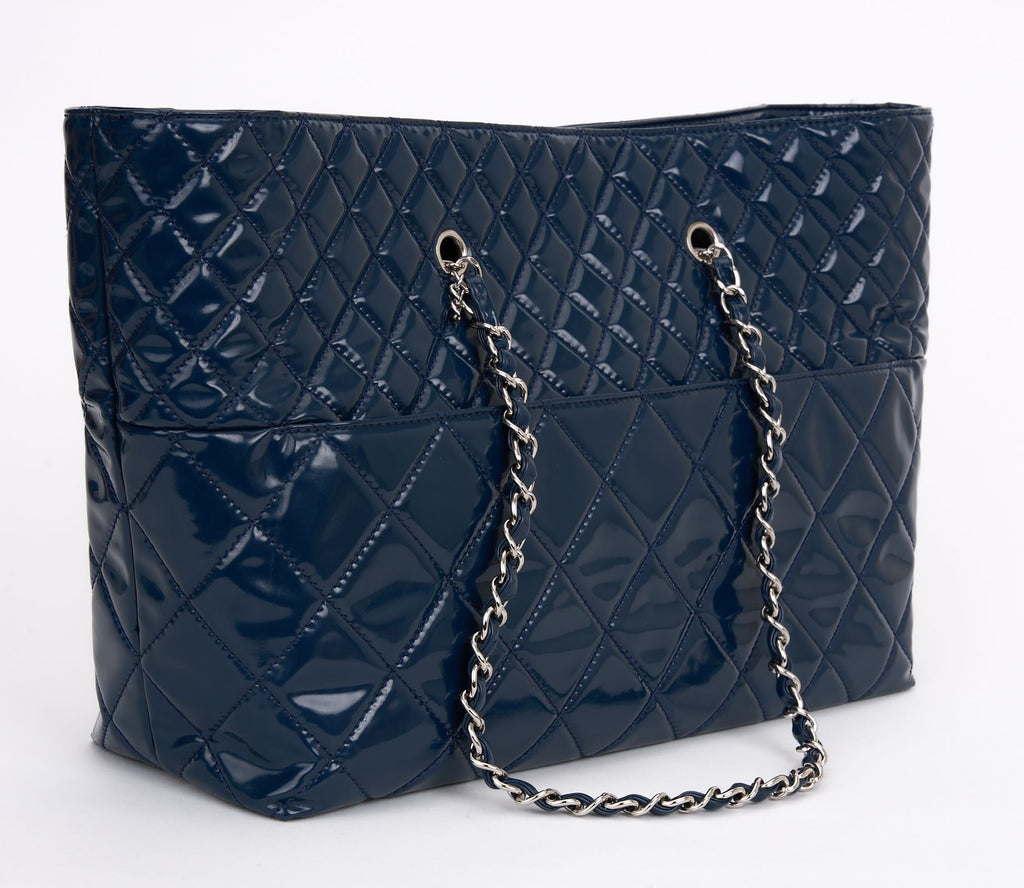Chanel Navy Patent In the Business Tote