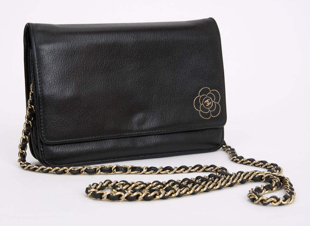 Chanel Caviar Camellia Wallet on Chain