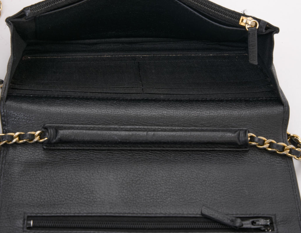 Chanel Caviar Camellia Wallet on Chain