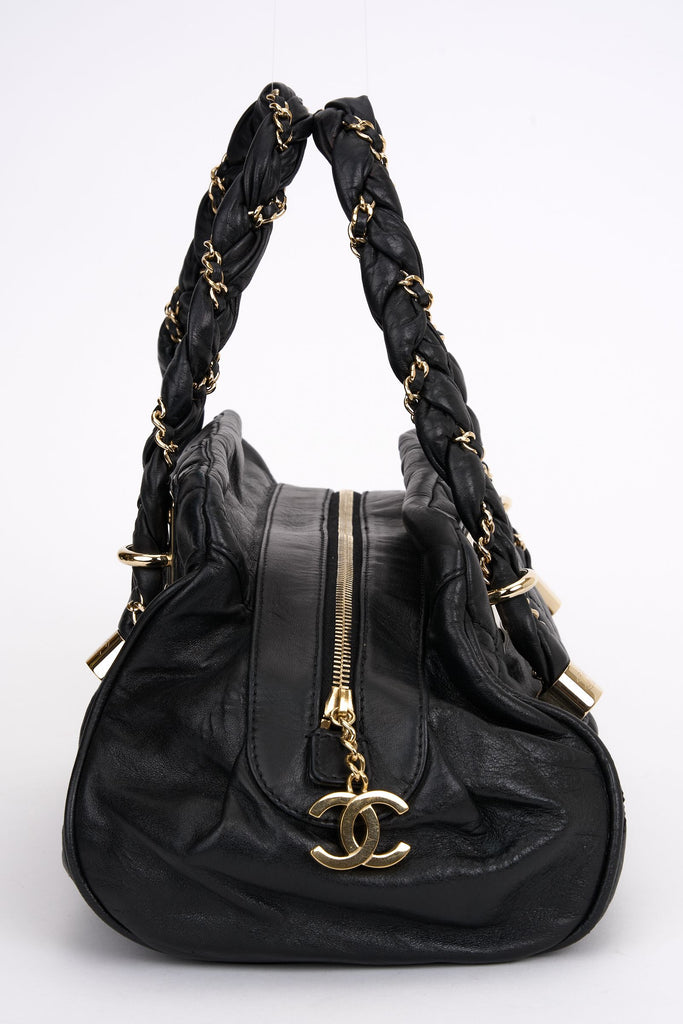 Chanel Black Quilted  Lady Braid Satchel