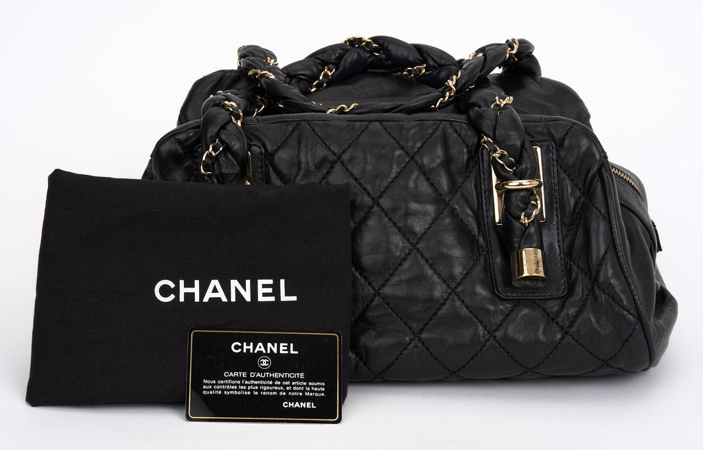 Chanel Black Quilted  Lady Braid Satchel