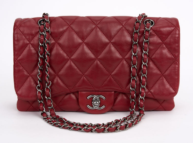 Chanel Red Maxi Accordion Flap Bag