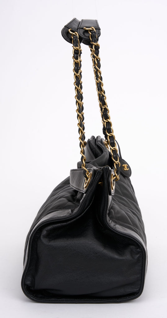 Chanel Black Calfskin Shopper Tote