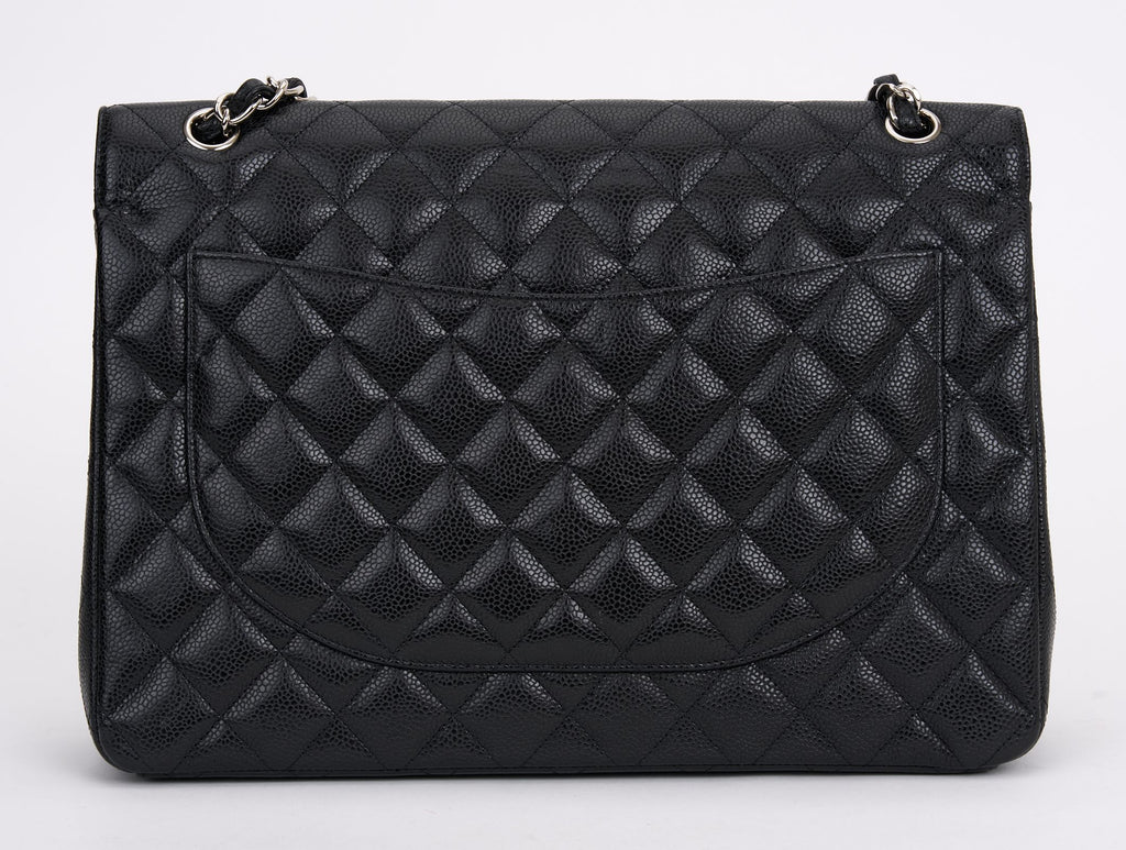 Classic Single Flap Maxi Quilted Caviar