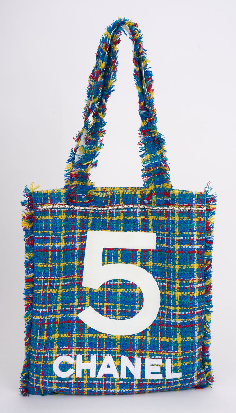 Chanel 5 Multicolor Tweed Tote