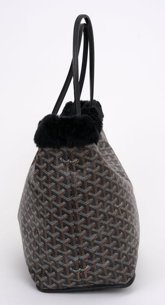 Goyard Black Lim. Ed. Fur Lined Tote - Vintage Lux