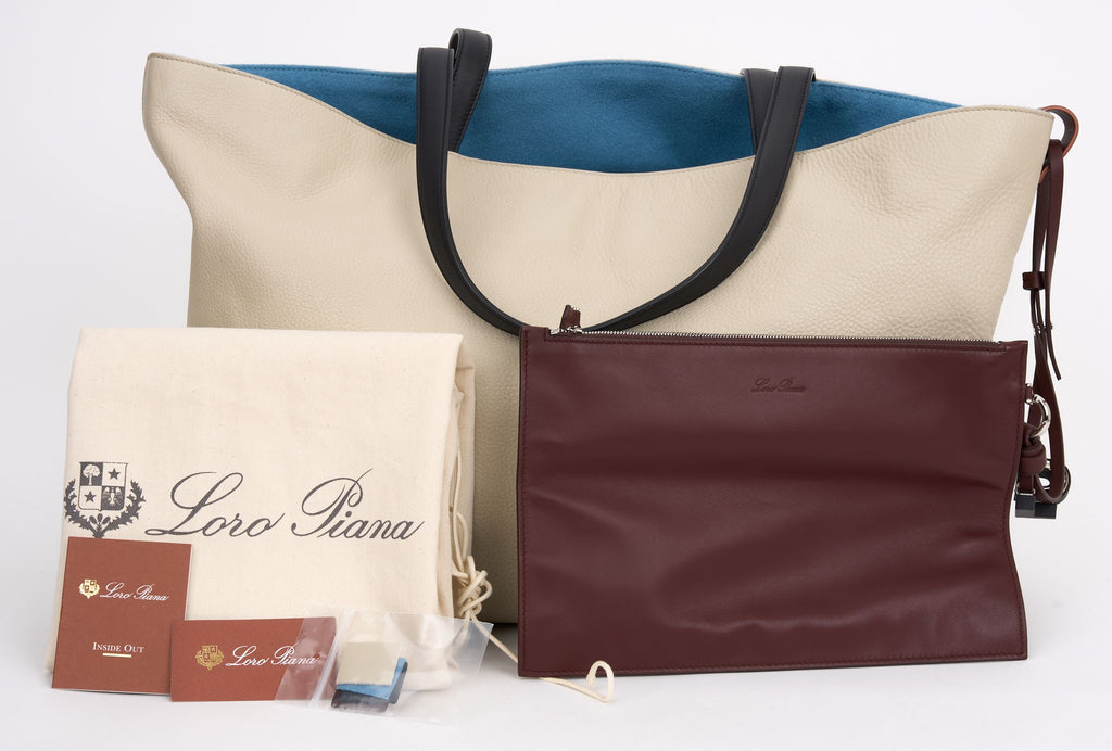 Loro Piana New Leather Cashmere Tote