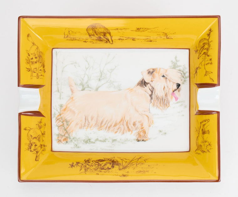Hermès Sealyham Terrier PorcelainAshtray
