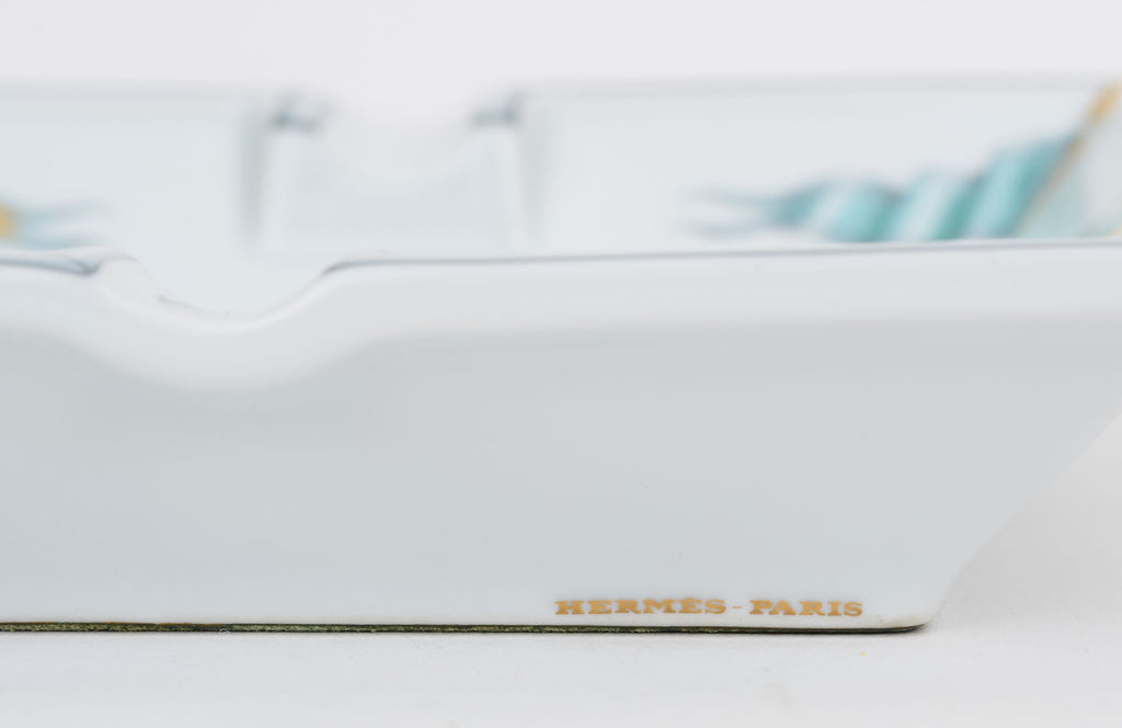 Hermès Ship & Flags Porcelain Ashtray