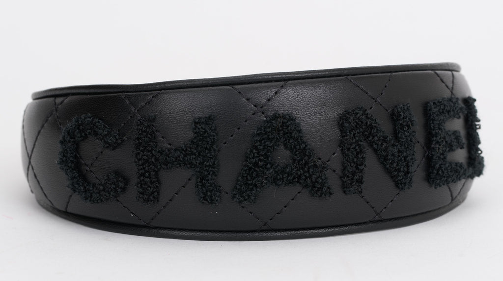 Chanel New Black Leather Headband