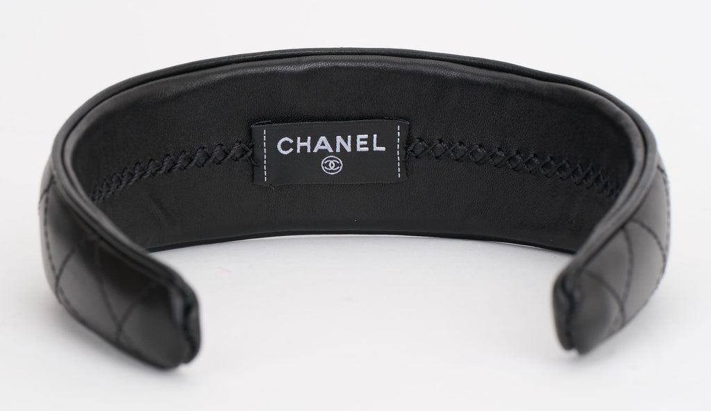 Chanel New Black Leather Headband