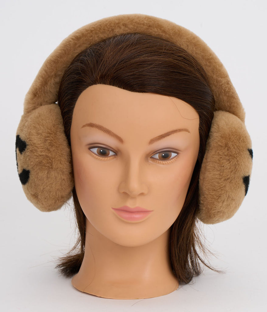 Chanel New Caramel Shearling Earmuffs
