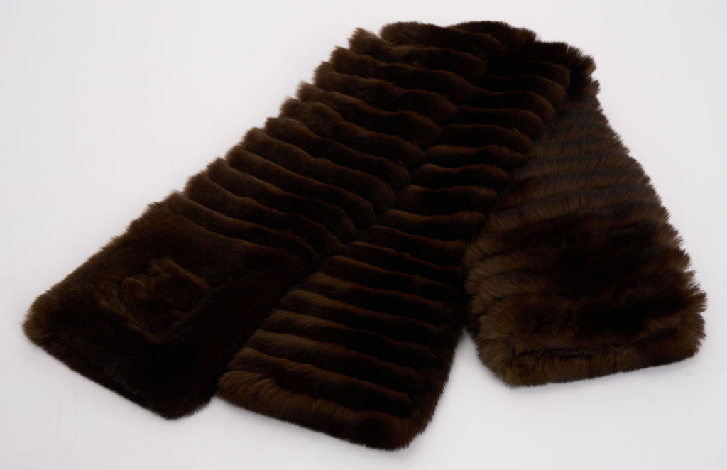 Chanel New Brown Orylag Fur CC Scarf