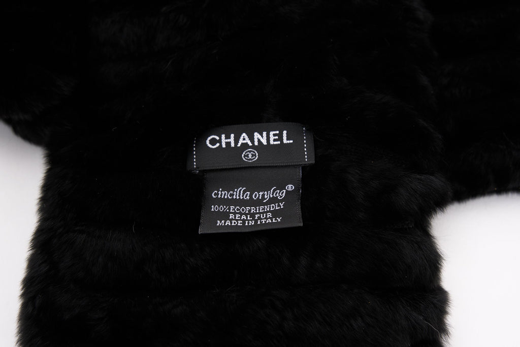 Chanel Chincilla Orylag Fur CC Scarf