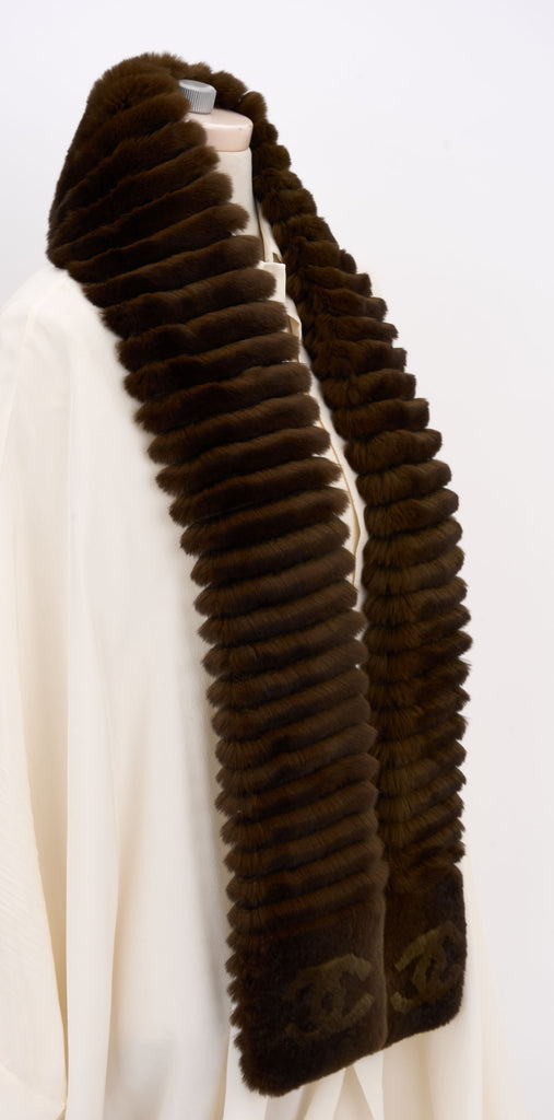 Chanel Cincilla Orylag Fur CC Scarf