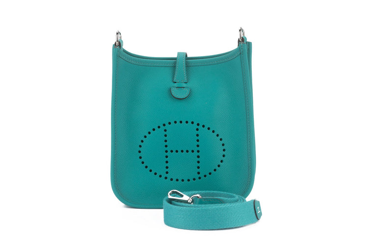 Hermès Mini Evelyne Blue Paon Epsom