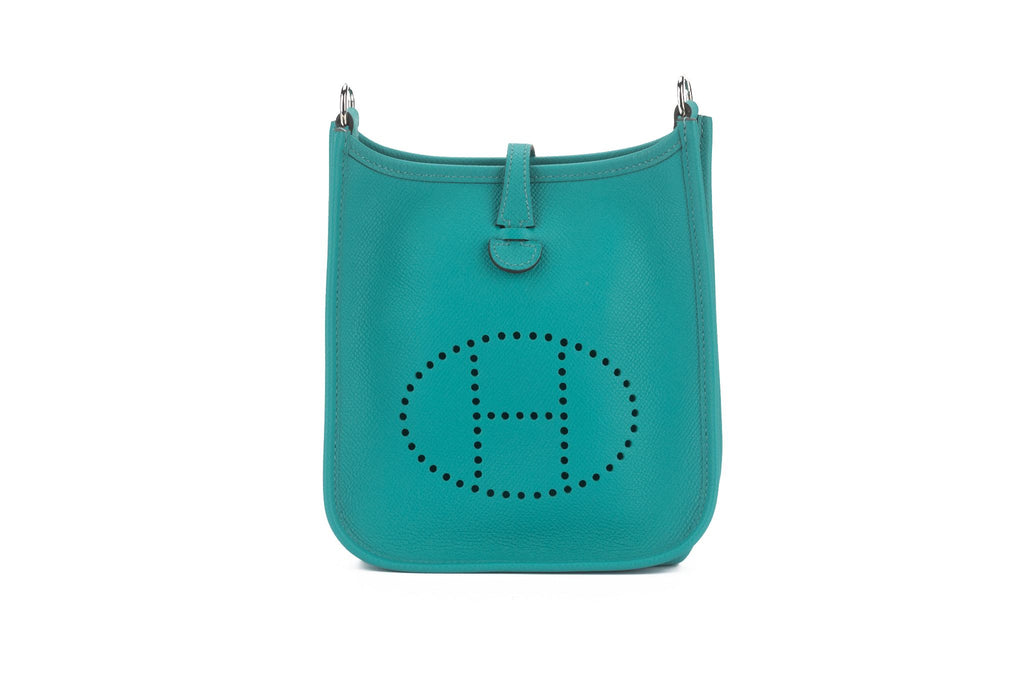 Hermès Mini Evelyne Blue Paon Epsom