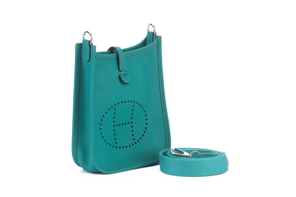 Hermès Mini Evelyne Blue Paon Epsom