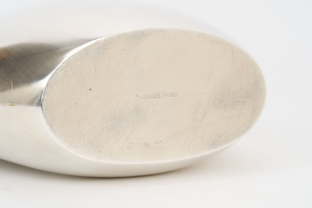 Hermès Small Silver Plate Metal Vase
