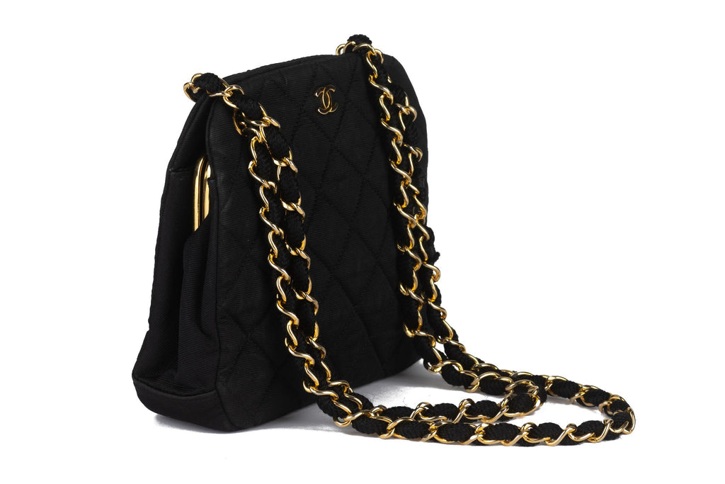 Chanel Vintage Black Chain Shoulder Bag