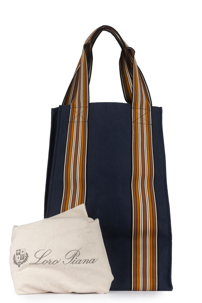 Loro Piana New Unisex Oversize Blue Tote