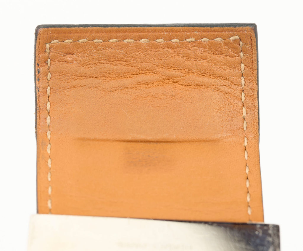 Hermès Black Croc CDC Silver Bracelet