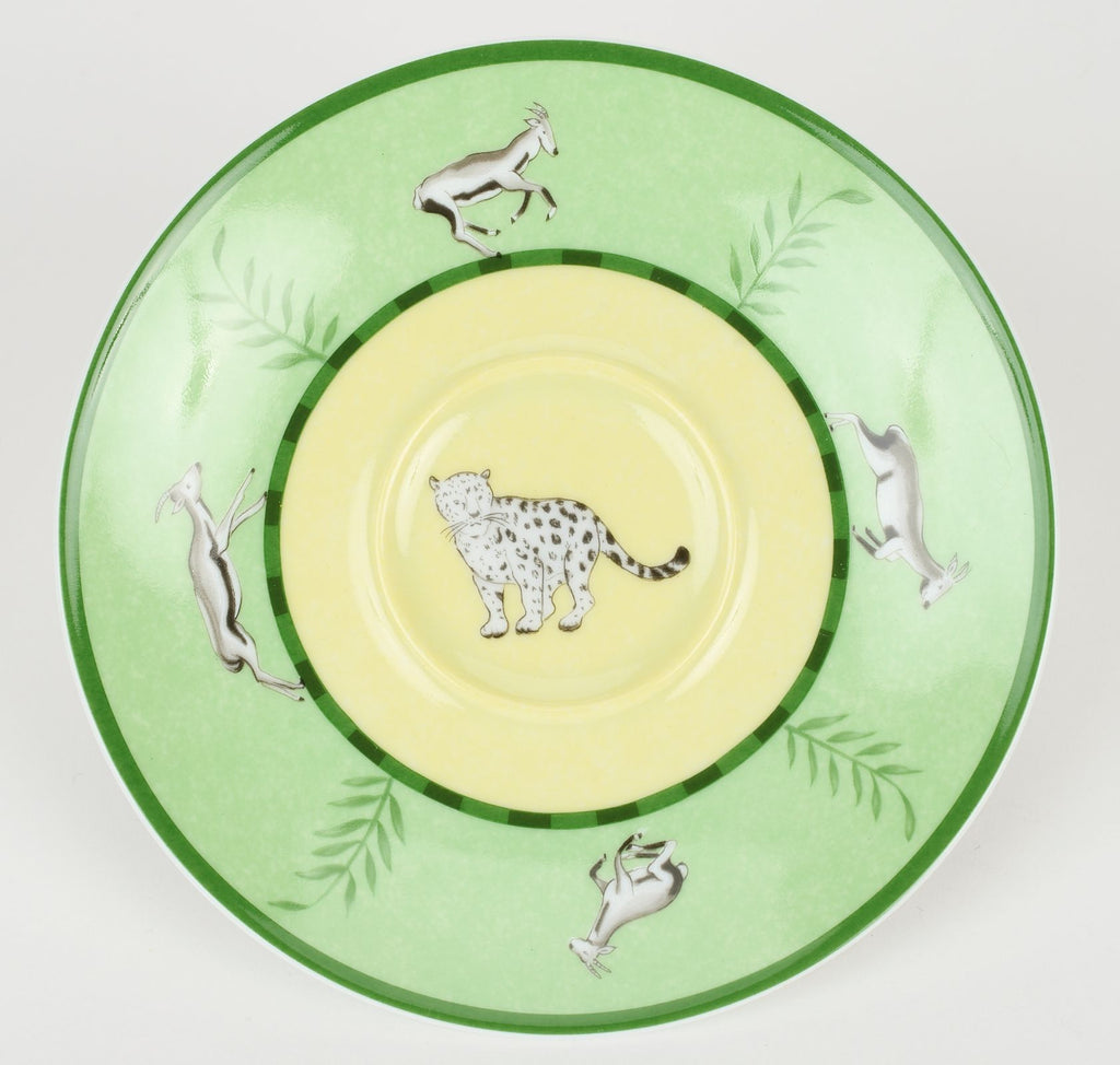 Hermès Set/2 Africa Green Teacups W/Box