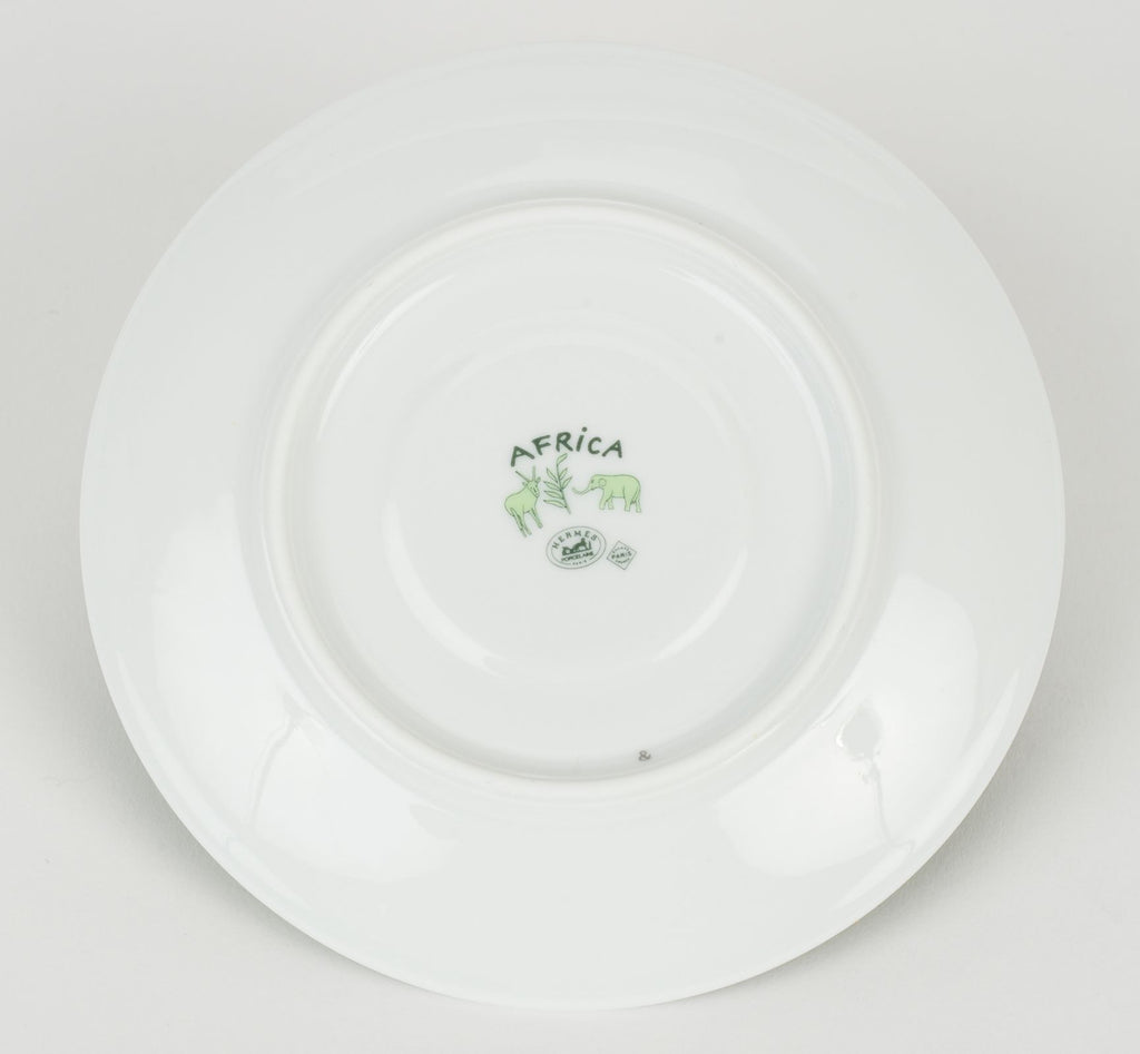 Hermès Set/2 Africa Green Teacups W/Box