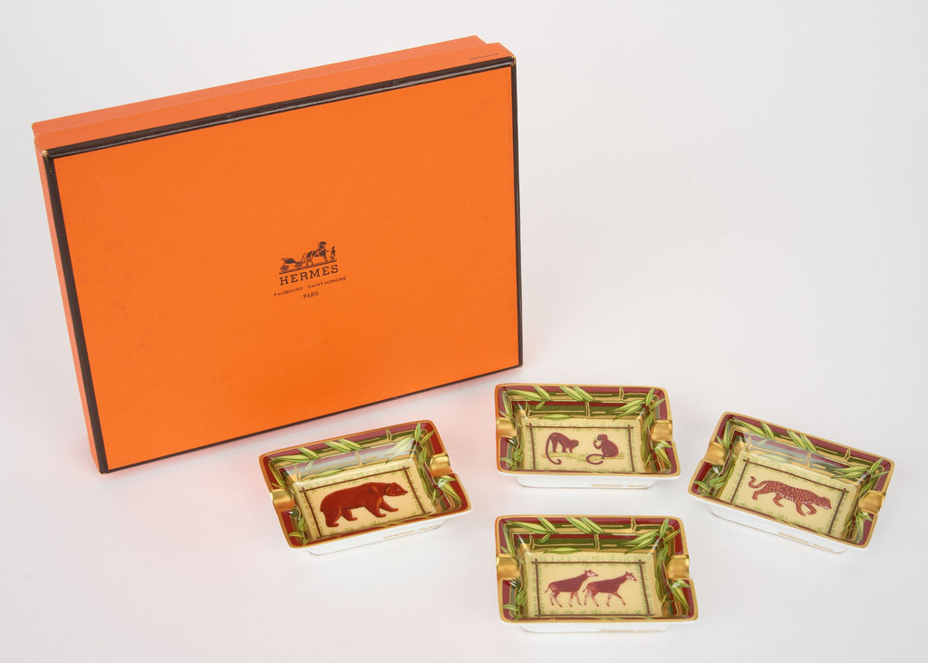 Hermès 4 Mini Jungle Porcelain Ashtrays