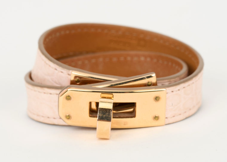 Hermès Kelly Double Tour Pink Alligator