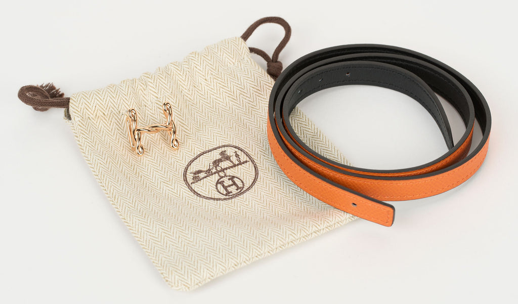 Hermès New Reversible Orange Belt Torsad
