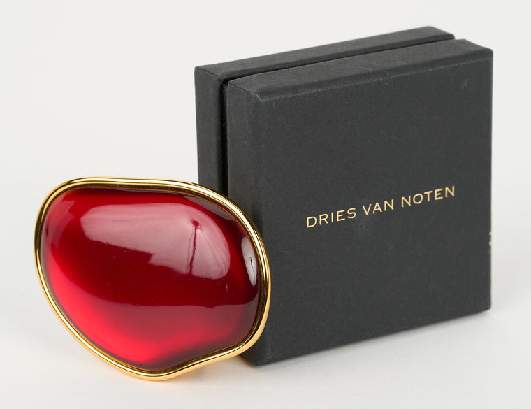 Dries Van Noten Oversize Red Ring W/Box